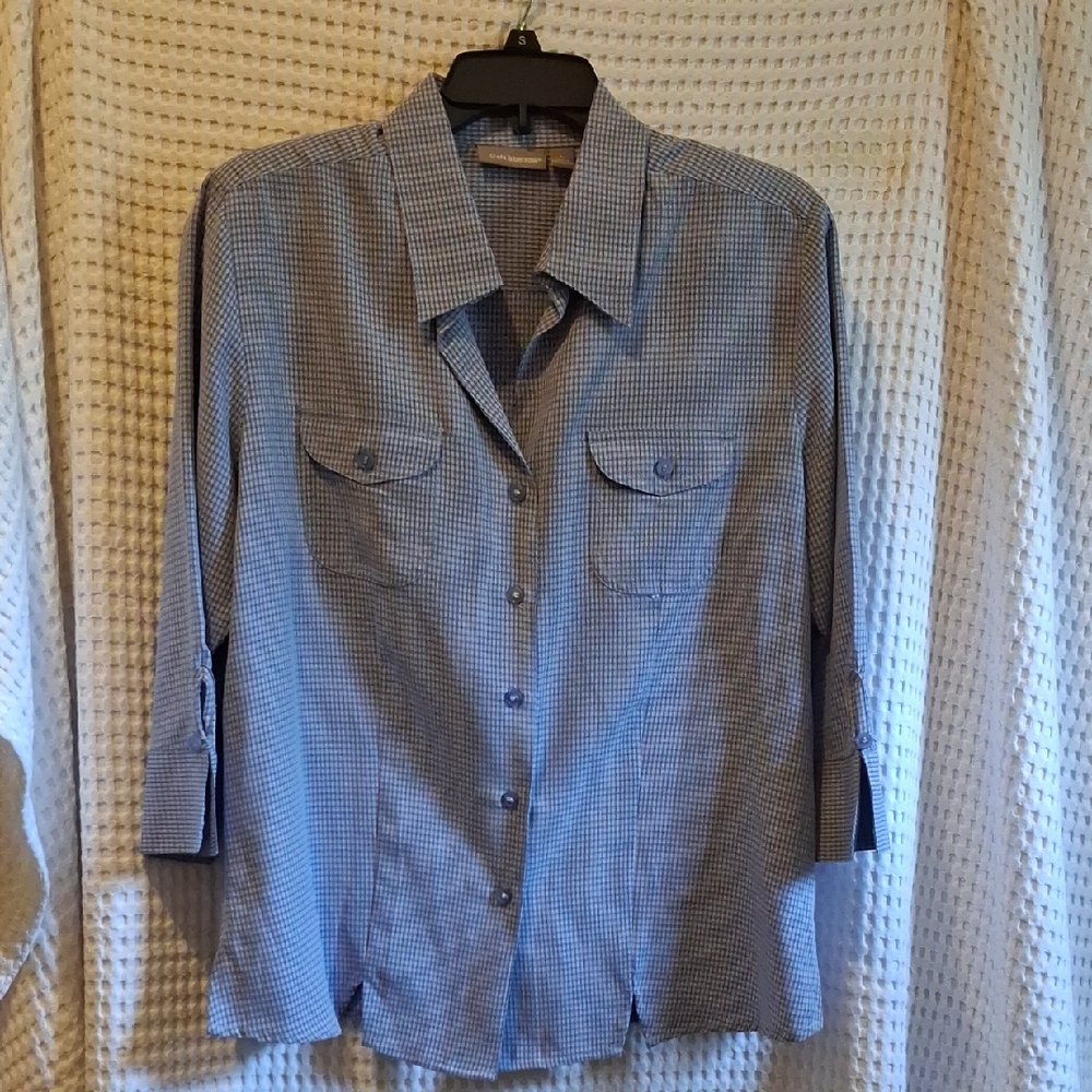 Croft & Barrow Light Blue Plaid Shirt Sz-L